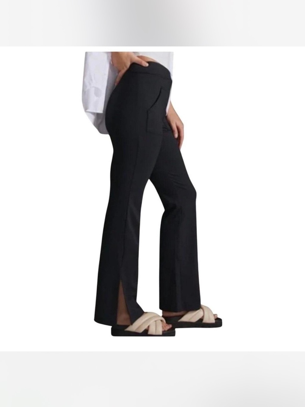 Anthropologie Maeve Split Flare Leg Casual Black Pants - Size S